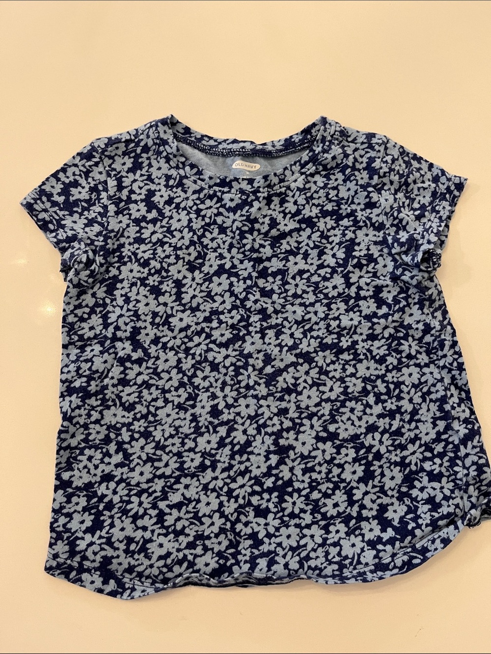 Old Navy 3T Navy Blue Floral Short-Sleeve Tee